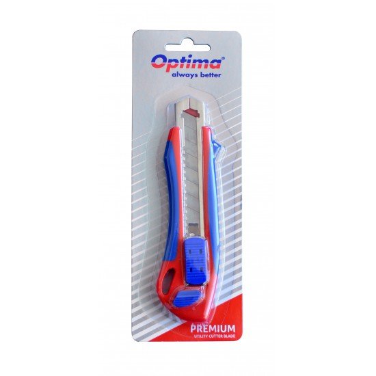 Cutter Premium Optima, Lama 18mm + 2 Rezerve Sk5, Auto-incarcare, Sina Metalica, Abs Cu Rubber Grip