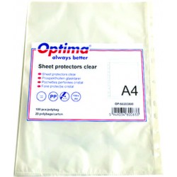 Folie Protectie Pentru Documente A4, 40 Microni, 100/set, Optima - Cristal