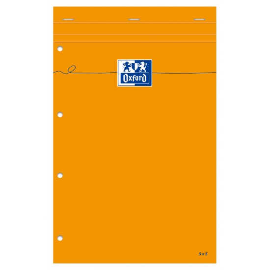 Blocnotes A4+, Oxford Orange, 80 File Albe - 80g/mp, Scribzee, 4 Perf, Coperta Carton - Mate