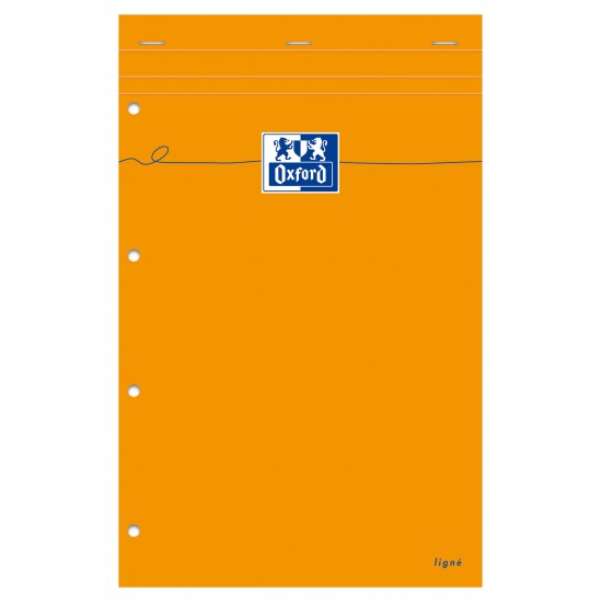 Blocnotes A4+, Oxford Orange, 80 File Galben - 80g/mp, Scribzee, 4 Perf, Coperta Carton - Dictando