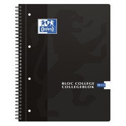 Caiet Cu Spirala A4, Oxford School Collegebook, 90 File-90g/mp, Scribzee, 4 Perf. - Dictando - Negru