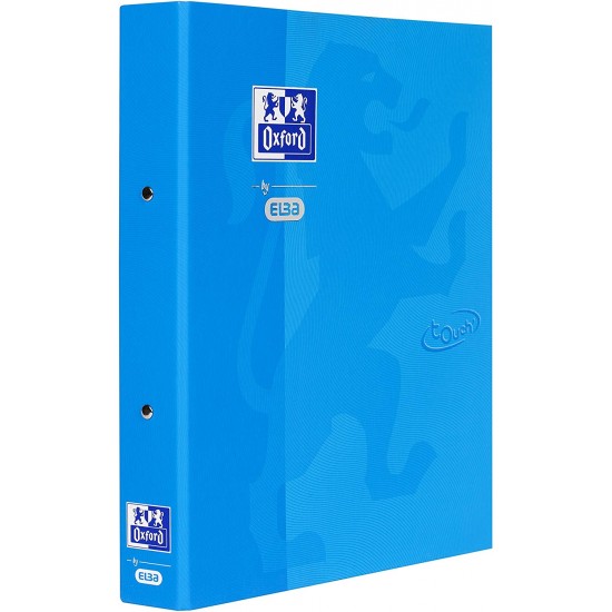 Caiet Mecanic Cu 2 Inele, Oxford School Touch, A4, Carton Color Soft Touch, Cotor 45mm - Bleu