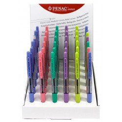 Display Pixuri Penac Sleek Touch, Rubber Grip, 1.0mm, 36 Buc/display - Culori Corp Asortate