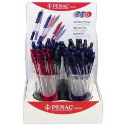 Display 48 Pixuri Transparente Cu Gel, Penac Cch-3 - Asortate (6 X Rosu, 18 X Negru, 24 X Albastru)