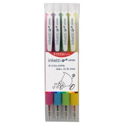 Set 4 Pixuri Cu Gel Penac Inketti - Culori Asortate Set 4 Pixuri Cu Gel Penac Inketti - Culori Asortate