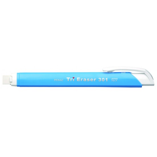 Radiera Mecanica Penac Tri Eraser, Triunghiulara, 100% Cauciuc - Corp Albastru Pastel