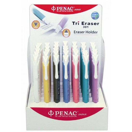 Display Radiere Mecanice Penac Tri Eraser, Triunghiulare, 100% Cauciuc, 35 Buc/display-culori Asorta