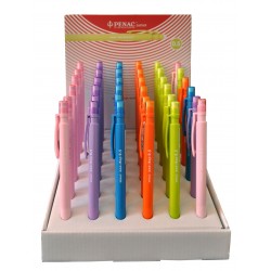 Display Creioane Mecanice Penac Non-stop, Rubber Grip, 0.5mm, 36 Buc/display - Culori Corp Asortate