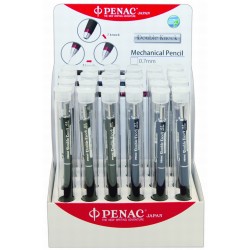 Display 24 Creioane Mecanice De Lux Penac Double Knock - Asortate (12 X 0,5mm, 12 X 0,7mm)