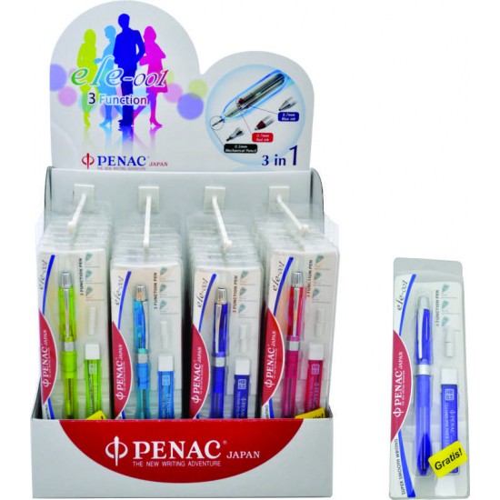 Display 24 Pixuri Multifunctionale Penac Ele 001 + Mine 0,5mm - Asortate (6 X Culoare)