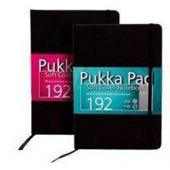 Caiet Lux Cu Elastic, Coperti Soft, A5 - 96 File, 80g/mp, Pukka - Negru - Dictando - Hartie Crem