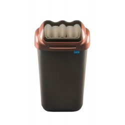 Cos Plastic Cu Capac Batant, Pentru Reciclare Selectiva, Capacitate 50l, Plafor Fala - Negru Auriu