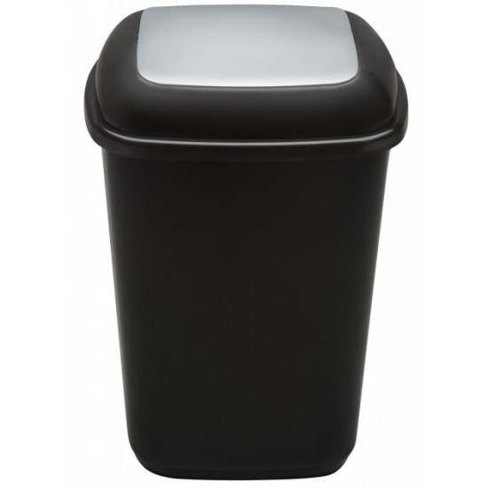 Cos Plastic Reciclare Selectiva, Capacitate 90l, Plafor Quatro - Negru Cu Capac Gri - Altele