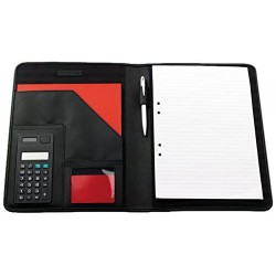 Mapa Conferinte A4, Imitatie Piele Neagra, Cu Buzunare Si Calculator, Pierre