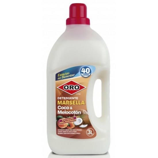 Detergent Rufe, 3 Litri, Pentru Masini Automate, Oro Marsella - Coco & Peach