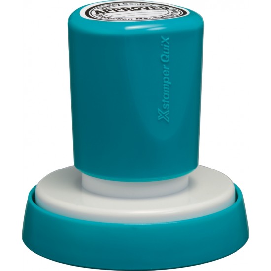 Stampila Xstamper Quix - Q53, Rotunda, D-38mm - Tus Albastru