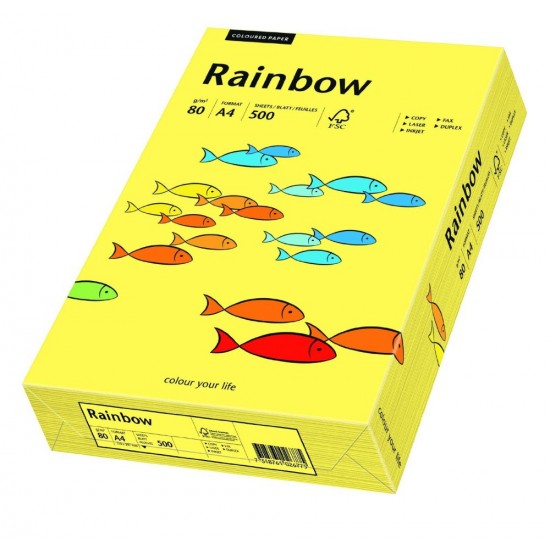 Hartie Color Copiator, A4,80gr/mp,500 Coli/top,rainbow - Galben Pastel 88042297