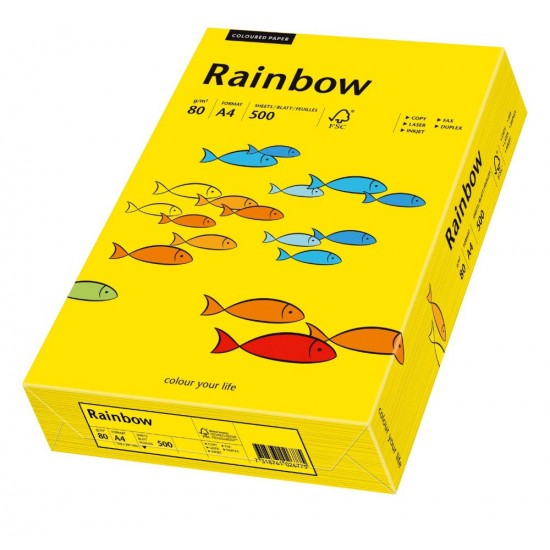Hartie Color Copiator,a4,80g/mp,500coli/top Rainbow - Galben Intens 88042387