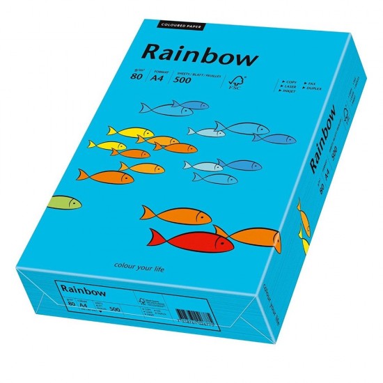 Hartie Color Copiator, A4, 80gr/mp,500 Coli/top,rainbow - Blue 88042739
