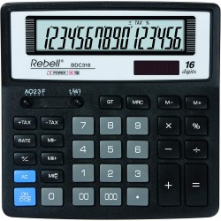Calculator De Birou, 16 Digits, 156 X 156 X 30 Mm, Rebell Bdc 316 Bx - Negru Calculator De Birou, 16 Digits, 156 X 156 X 30 Mm, Rebell Bdc 316 Bx - Negru