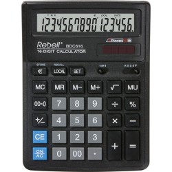 Calculator De Birou, 16 Digits, 193 X 143 X 38 Mm, Rebell Bdc 616 - Negru Calculator De Birou, 16 Digits, 193 X 143 X 38 Mm, Rebell Bdc 616 - Negru