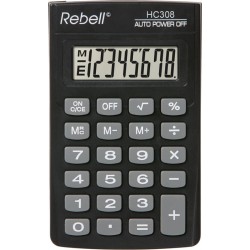 Calculator De Buzunar, 8 Digits, 114 X 69 X 18 Mm, Rebell Hc308 - Negru Calculator De Buzunar, 8 Digits, 114 X 69 X 18 Mm, Rebell Hc308 - Negru