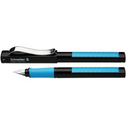Stilou Schneider Base Neon (tip M - Medium) - Corp Negru/albastru Neon