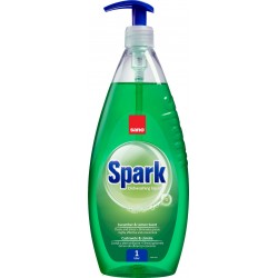 Detergent Lichid Pentru Degresarea Vaselor,1 Litru, Sano Spark - Cu Miros De Castravete Si Lamaie