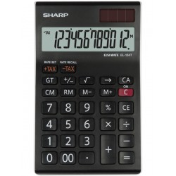 Calculator De Birou, 12 Digits, 152 X 96 X 12 Mm, Dual Power, Sharp El-124twh - Negru/alb Calculator De Birou, 12 Digits, 152 X 96 X 12 Mm, Dual Power, Sharp El-124twh - Negru/alb