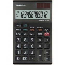 Calculator De Birou, 12 Digits, 155 X 97 X 12 Mm, Dual Power, Sharp El-128cwh - Negru/alb Calculator De Birou, 12 Digits, 155 X 97 X 12 Mm, Dual Power, Sharp El-128cwh - Negru/alb