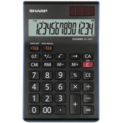 Calculator De Birou, 14 Digits, 155 X 97 X 12 Mm, Dual Power, Sharp El-144tbl - Negru Calculator De Birou, 14 Digits, 155 X 97 X 12 Mm, Dual Power, Sharp El-144tbl - Negru