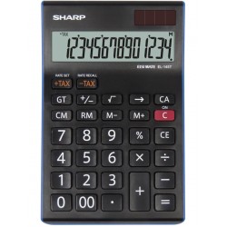 Calculator De Birou, 14 Digits, 176 X 112 X 13 Mm, Dual Power, Sharp El-145tbl - Negru Calculator De Birou, 14 Digits, 176 X 112 X 13 Mm, Dual Power, Sharp El-145tbl - Negru