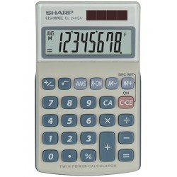 Calculator De Buzunar, 8 Digits, 116 X 71 X 17 Mm, Dual Power, Capac Plastic, Sharp El-240sab - Gri Calculator De Buzunar, 8 Digits, 116 X 71 X 17 Mm, Dual Power, Capac Plastic, Sharp El-240sab - Gri