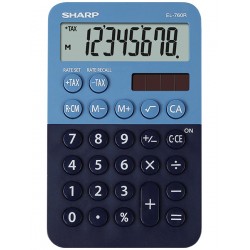 Calculator De Buzunar, 8 Digits, 120 X 76 X 23 Mm, Dual Power, Sharp El-760r-bl -albastru/bleumarin Calculator De Buzunar, 8 Digits, 120 X 76 X 23 Mm, Dual Power, Sharp El-760r-bl -albastru/bleumarin