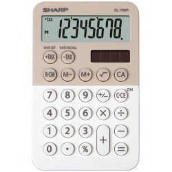 Calculator De Buzunar, 8 Digits, 120 X 76 X 23 Mm, Dual Power, Sharp El-760r-la - Bej/alb Calculator De Buzunar, 8 Digits, 120 X 76 X 23 Mm, Dual Power, Sharp El-760r-la - Bej/alb