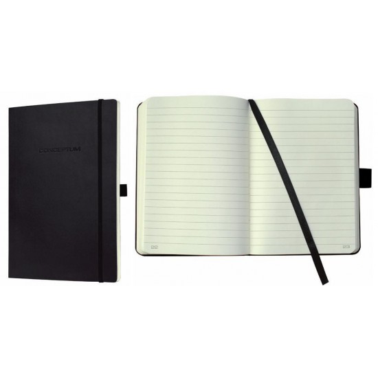 Caiet Lux Cu Elastic, Coperti Softwave, A4, 97 File, Conceptum - Classic Negru - Dictando