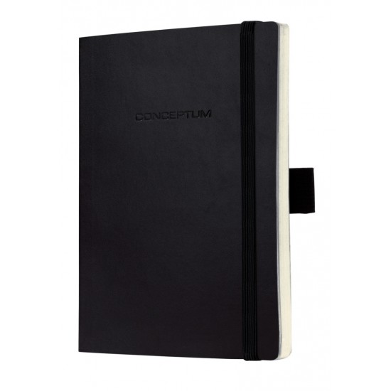 Caiet Lux Cu Elastic, Coperti Soft, A6(93 X 140mm), 97 File, Conceptum - Classic Negru - Velin
