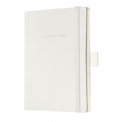 Caiet Lux Cu Elastic, Coperti Soft, A6(93 X 140mm), 97 File, Conceptum - Classic Alb - Velin