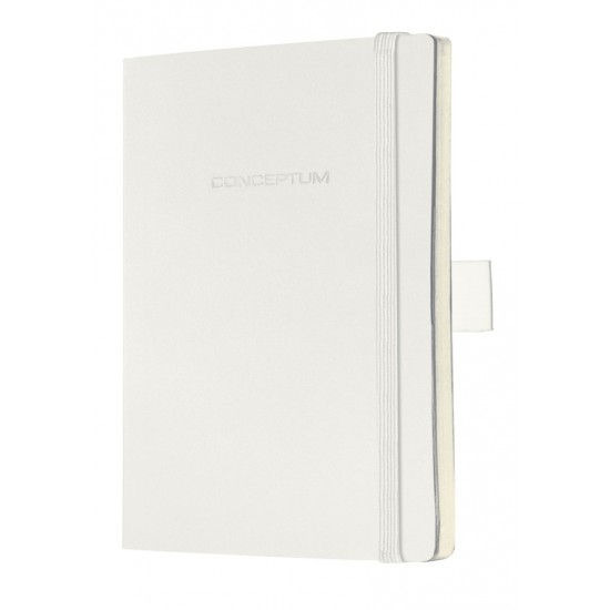 Caiet Lux Cu Elastic, Coperti Soft, A6(93 X 140mm), 97 File, Conceptum - Classic Alb - Velin