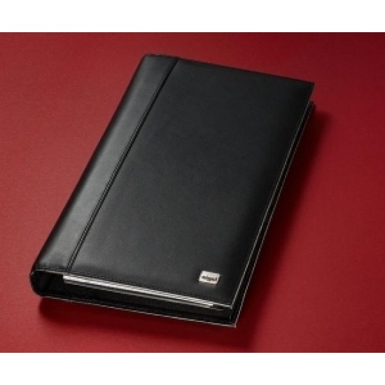 Mapa Piele, Pentru 160 Carti Vizita, Cu Inele, Index A-z, Sigel Torino - Negru