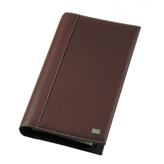 Mapa Piele, Pentru 160 Carti Vizita, Cu Inele, Index A-z, Sigel Siena - Maro