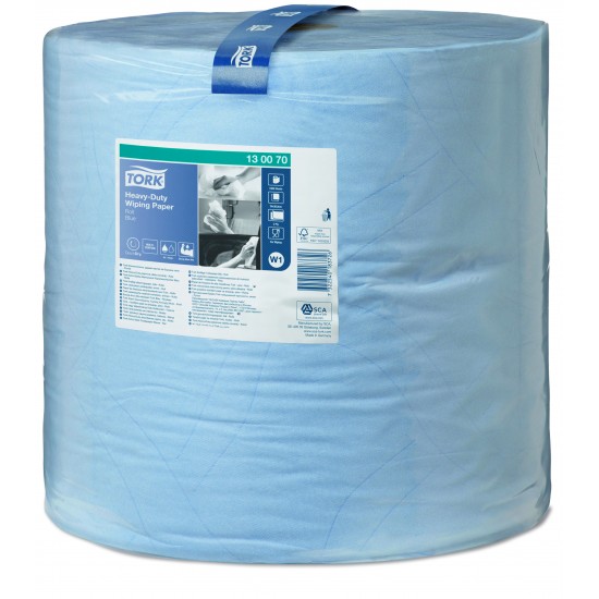 Rola Hartie Absorbanta Industriala Tork Heavy-duty, 2 Straturi, 36.9cm X 340m - Albastra