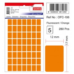 Etichete Autoadezive Color, 12 X 17 Mm, 280 Buc/set, Tanex - Orange Fluorescent Etichete Autoadezive Color, 12 X 17 Mm, 280 Buc/set, Tanex - Orange Fluorescent