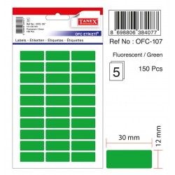 Etichete Autoadezive Color, 12 X 30 Mm, 150 Buc/set, Tanex - Verde Fluorescent Etichete Autoadezive Color, 12 X 30 Mm, 150 Buc/set, Tanex - Verde Fluorescent