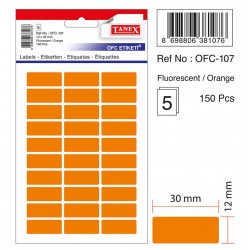 Etichete Autoadezive Color, 12 X 30 Mm, 150 Buc/set, Tanex - Orange Fluorescent Etichete Autoadezive Color, 12 X 30 Mm, 150 Buc/set, Tanex - Orange Fluorescent