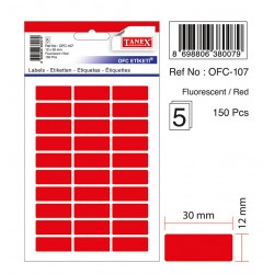 Etichete Autoadezive Color, 12 X 30 Mm, 150 Buc/set, Tanex - Rosu Fluorescent Etichete Autoadezive Color, 12 X 30 Mm, 150 Buc/set, Tanex - Rosu Fluorescent