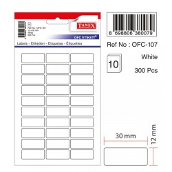 Etichete Autoadezive Albe, 12 X 30 Mm, 300 Buc/set, Tanex Etichete Autoadezive Albe, 12 X 30 Mm, 300 Buc/set, Tanex