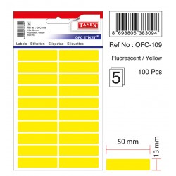 Etichete Autoadezive Color, 13 X 50 Mm, 100 Buc/set, Tanex - Galben Fluorescent Etichete Autoadezive Color, 13 X 50 Mm, 100 Buc/set, Tanex - Galben Fluorescent