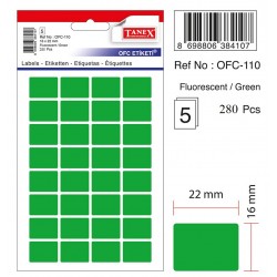 Etichete Autoadezive Color, 16 X 22 Mm, 160 Buc/set, Tanex - Verde Fluorescent Etichete Autoadezive Color, 16 X 22 Mm, 160 Buc/set, Tanex - Verde Fluorescent
