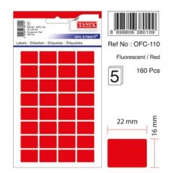 Etichete Autoadezive Color, 16 X 22 Mm, 160 Buc/set, Tanex - Rosu Fluorescent Etichete Autoadezive Color, 16 X 22 Mm, 160 Buc/set, Tanex - Rosu Fluorescent
